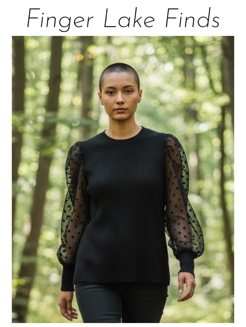 Lush Black Ribbed Long Sleeve Top, XL
